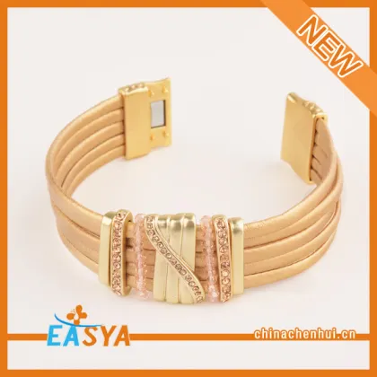 Well Handmade Jewelry Multi Leather Yellow Bracelet
