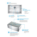 304 Évier de cuisine avant à la main avant en acier en acier inoxydable