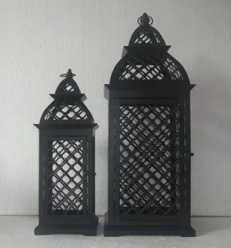 Garden steel lantern black color