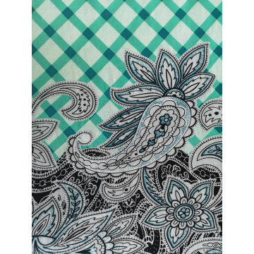 Border Design Rayon Challis 32S Printing Fabric