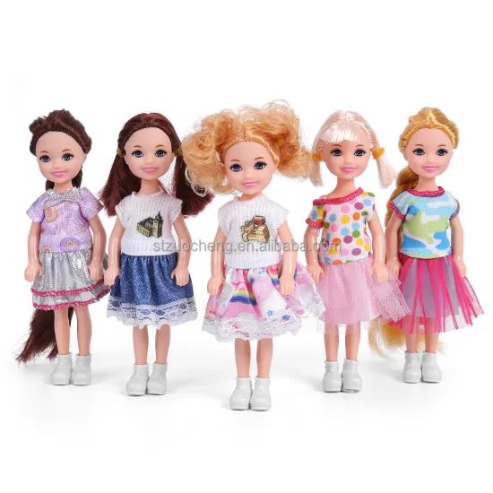 Wholesale 14.5cm Collocated Boy and Girl Dressed-Up Little Dolls with Clothing