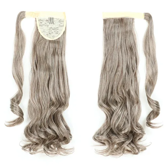 Wholesale Natural Color 20 Inch Chorliss Messy Curly Wrap Around Blonde Ponytails Afro Kinky Synthetic Ponytail Hair Extensions