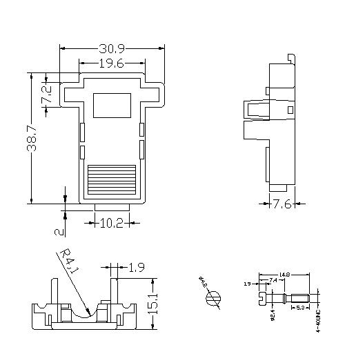 DBP02-09XX20 2 D-SUB Lock type hoods 9pin Short screw 