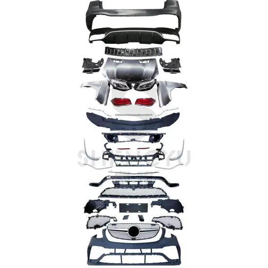 Body Kit for Mercedes-Benz ML166 13-15 to GLE166 AMG63 16-19: Front Bumper Assembly, Rear Lip, Exhaust
