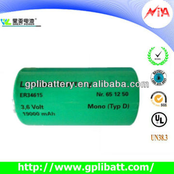 non-reachargeable 3.6v lithium battery er34615h