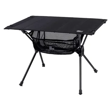 Portable Outdoor Folding Table with Mesh Storage for Camping