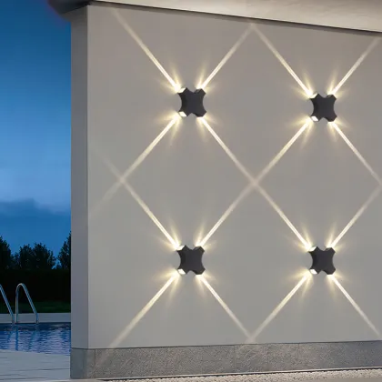 Modern Outdoor Wall Light - Cross Stars IP65 Waterproof LED Garden Lamp