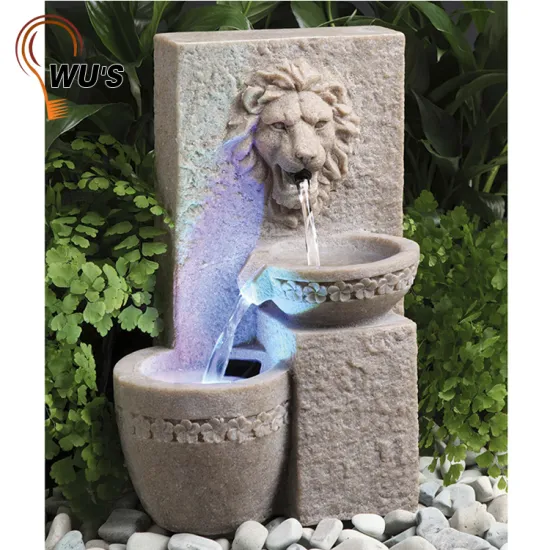 IP55 Straight water pump work resin plastic garden eco-Friendly Solar outdoor water fountain