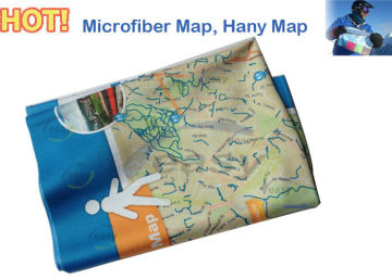 Cusotmized Eco Friendly Free Sample, Unique Promotional Item And Readable Microfiber Map