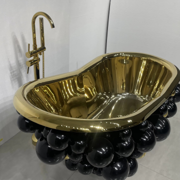 Modern Luxury Gold Stainless Steel Bubble Bathtub for Villa Bathrooms in Portugal