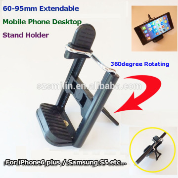 2015 New Bigger Clip range Mobile Phone Monopod Tripod Clip Mount Desktop Stand Holder for iPhone6 plus Samsung Note4 Xiaomi