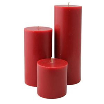 7.5X15cm red color paraffin wax pillar candle