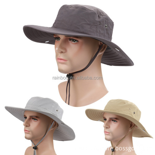 Affordable 100% Cotton Summer Outdoor Men's Bucket Hats with Wide Brim for Fishing