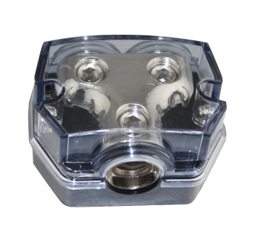 1X0 Gauge In 2X4 Gauge Out Car Power/Ground Distribution Block - Black