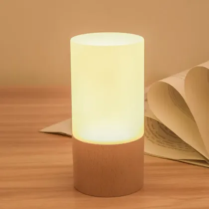 Sophisticated Solid Wood LED Night Light for Home