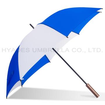 Blue and white golf umbrella