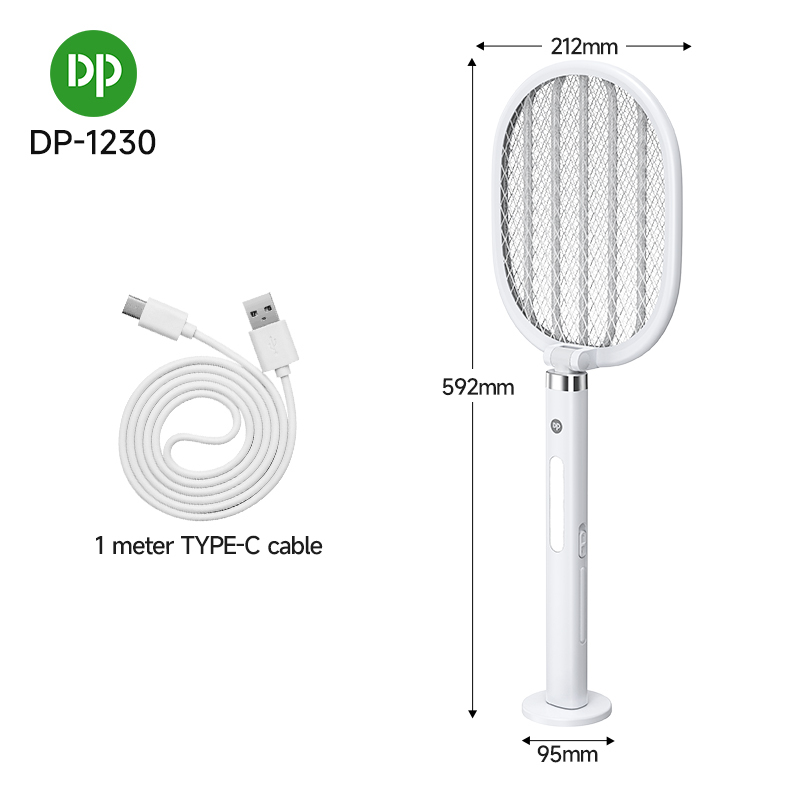 Rechargeable Foldable Mosquito Swatter with LED Light