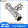 Encaixe de três vias de diâmetro igual em aço inoxidável