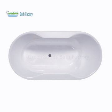 Swedish Acrylic Built-In Oval Deep Bathtub with Mount Faucet