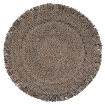 Hand braided woven round boho area rugs