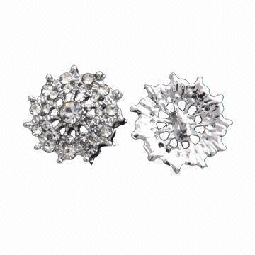 Rhinestone Buttons, Made of Alloy, Available in Various Sizes and Styles, Suitable for Garments