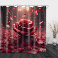 3D waterproof hookless shower curtain