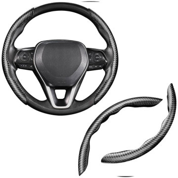 Universal Segmented Carbon Fiber Steering Wheel Cover: Enhance Your Car Interior with Style and Comfort