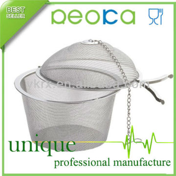 Progressive stainless steel wire mesh tea infuser strainer for loose tea