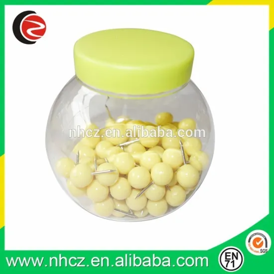Hot sale and high quality yellow color ball Push Pins