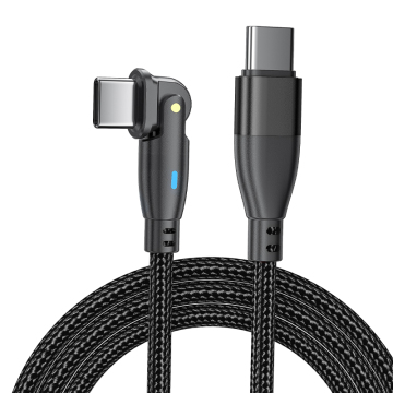 60W USB-C Charging Cable with 180 Rotate Data Cable Type-C to Type-C for Mobile Phone