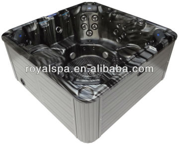 free square acrylic 7 persons led whirlpool balboa swim spa