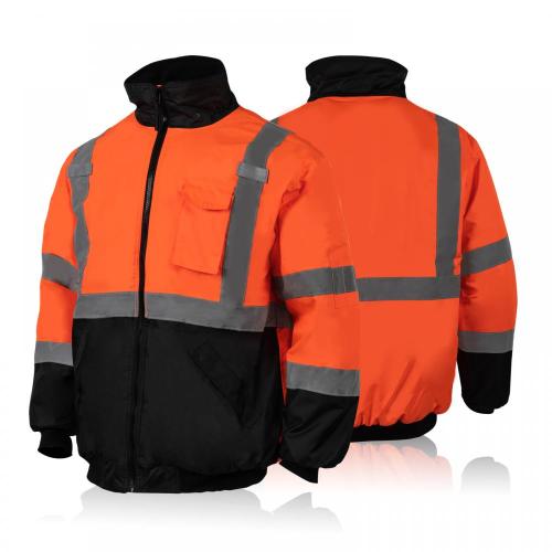 Hi Vis Fleece Gefütterte Bomber -Sicherheitsjacke