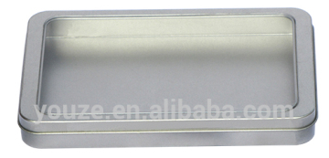 Square shape window gift tin box