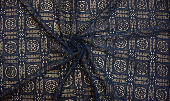 African polyester party round P/D lace fabric