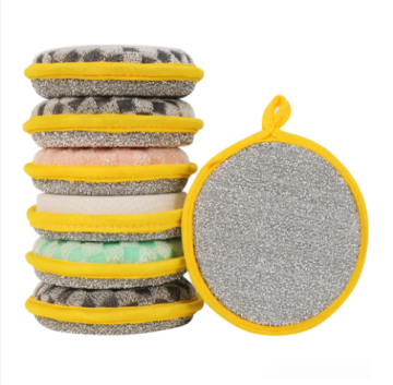 Eco-Friendly Double-Sided Dish Towel with Scouring Pad