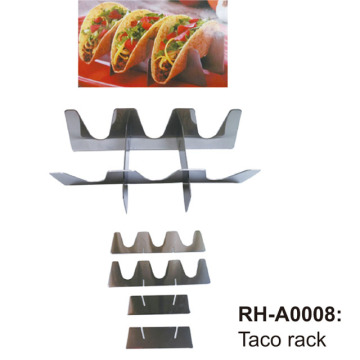 Porte-tacos en acier inoxydable pour 3 tacos