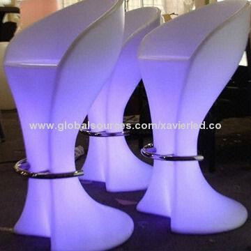 55 x 51 x 102cm Bar Stool LED Furniture, IR Controller, Waterproof, IP68, Rechargeable5W, 110-240V