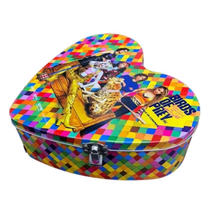 DADI Beautiful Heart Shape Metal Handle Tin Box