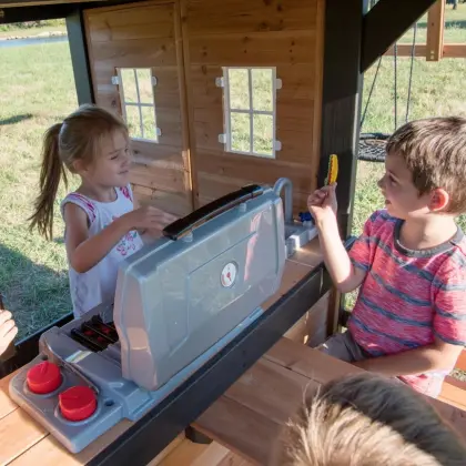 Wooden backyard playground