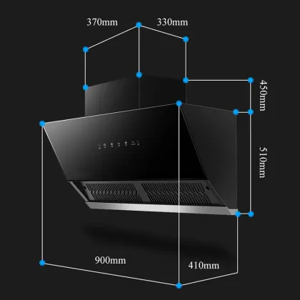 Smart Smoke Extractor Hood for Kitchen - 900mm Range Hood Chimney Exhaust