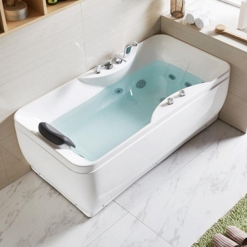Heated Bathtub With Jets Hot Sale Blue Glass Hydromassage Whirlpool Bath Tub