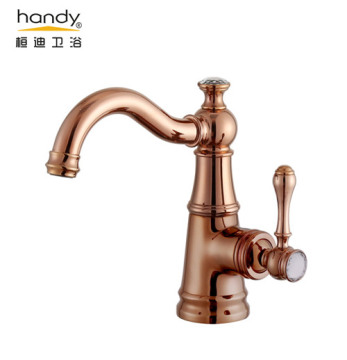 Single Lever Brass Rose Gold Basin Mixer Taps