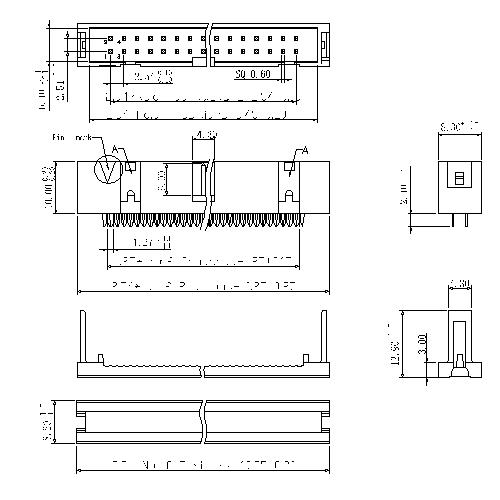 2.54mm Box Header IDC Type Without Mounting Ears