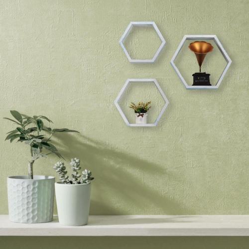 Wall Mounted Wood Storage Honeycomb Shelf