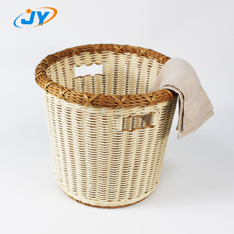 Handweaved Washable Plastic Rattan Laundry Towel Basket