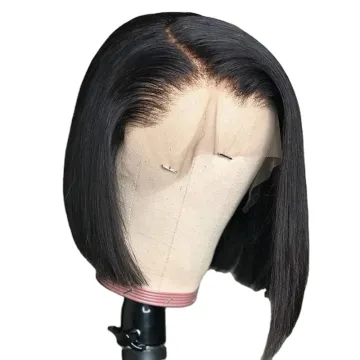 Wholesale Brazilian Straight Bob Wigs Virgin Human Hair Lace Front Wigs Human Hair  150% Density Front Lace Part For Black Women