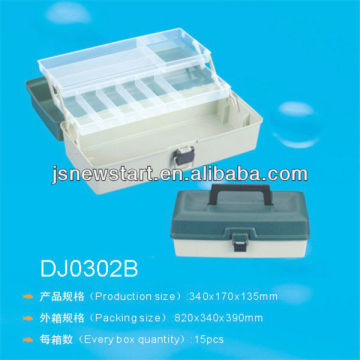 Premium double level plastic fishing tackle box case