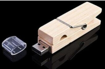 Wood Clip USB Flash Drive with 128m-256GB