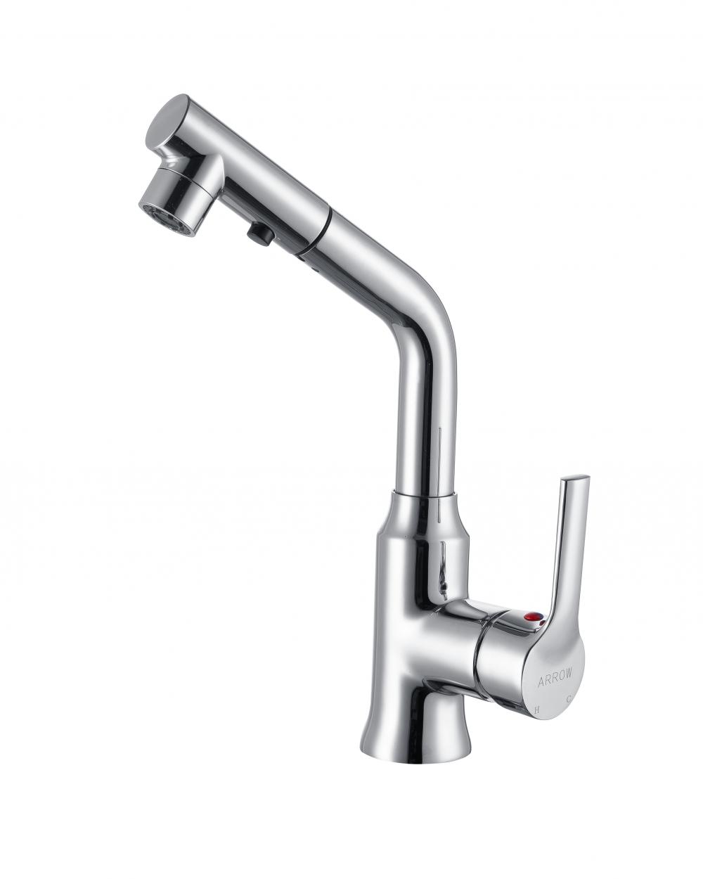 Supporting Chrome Brass Single Handle Pull Out Faucet