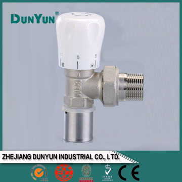Brass radiator angle manual valve with press & male union